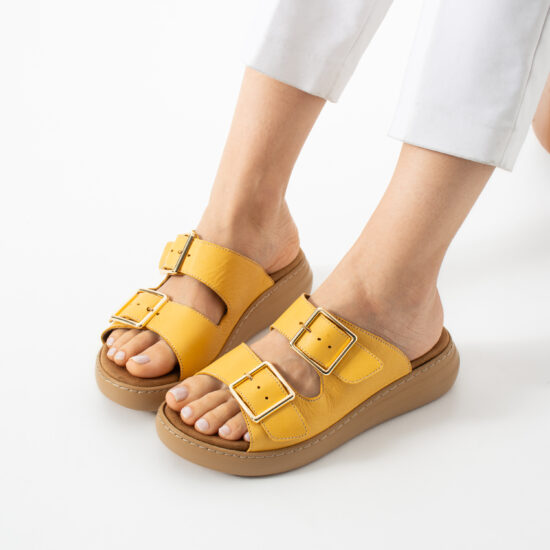 Damen-Lederpantoletten mit Wechselfußbett Damen-Sandalen und Pantoletten Damen-Lederpantoletten mit Wechselfußbett