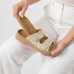 Damen-Lederpantoletten mit Wechselfußbett - Естествена кожа