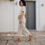 Damen-Sandalen aus Leder mit Wechselfußbett und Klettverschluss - Draufsicht