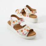 Damen-Sandalen aus Leder mit Wechselfußbett und Klettverschluss - Seitenansicht