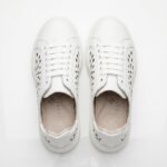 Bequeme weiße Damen-Sneaker aus Echtleder mit Fußbett