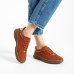 Barfußschuhe für Damen aus Veloursleder mit breiter Zehenbox - Естествен велур
