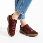 Barfußschuhe für Damen aus Veloursleder mit breiter Zehenbox - Естествен велур