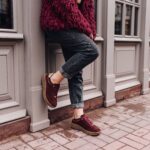 Barfußschuhe für Damen aus Veloursleder mit breiter Zehenbox - Червен