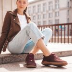 Barfußschuhe für Damen aus echtem Leder mit breiter Zehenbox - Червен