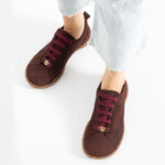 Damen TSL Barefoot Zero Bordeaux от Естествена кожа