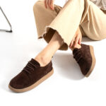 Bequeme Damenschuhe aus echtem Veloursleder mit Memory Foam - Естествен велур