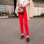 Bequeme Damenschuhe aus echtem Veloursleder mit Memory Foam - Червен