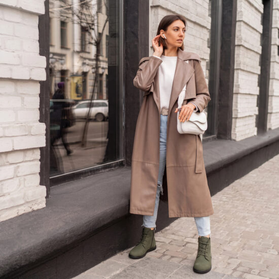 Damen-Stiefeletten aus Nubuk mit Memory Foam - Зелен