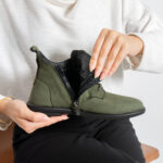 Damen-Stiefeletten aus Nubuk mit Memory Foam - Seitenansicht