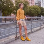 Damen-Stiefeletten aus Nubuk mit Memory Foam - Жълт