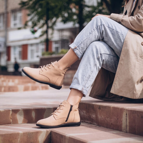 Damen-Stiefeletten aus Nubuk mit Memory Foam - Розов