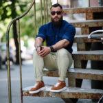 Sneaker für Herren aus echtem Veloursleder - Draufsicht