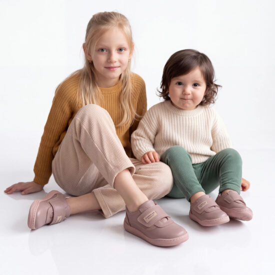 Barfußschuhe für Kinder aus echtem Lede - Розов