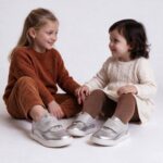 Barfußschuhe für Kinder aus echtem Lede - Сребрист