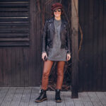 Schwarze Damen-Schnürboots aus echtem Leder - Schwarz