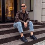 Damen-Sneaker aus echtem Leder - Blau