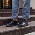 Damen-Sneaker aus echtem Leder - Draufsicht