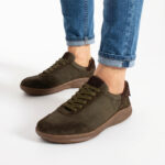 Herren-Barfuß-Sneaker aus echtem Leder - TSL Barefoot Atlas Khaki