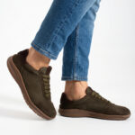 Herren-Barfuß-Sneaker aus echtem Leder - Nubukleder