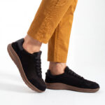 Herren-Barfuß-Sneaker aus echtem Leder - Nubukleder
