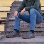 Herren-Barfuß-Sneaker aus echtem Leder - Blau