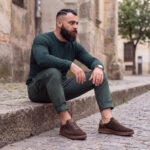 Herren-Barfuß-Sneaker aus echtem Leder - Braun