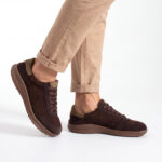 Herren-Barfuß-Sneaker aus echtem Leder - Nubukleder