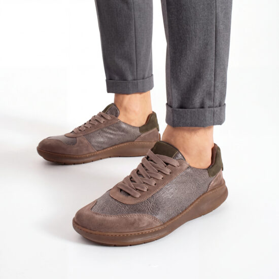 Herren-Barfuß-Sneaker aus echtem Leder - TSL Barefoot Atlas Grey